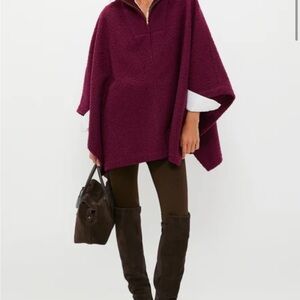 NWT - Tuckernuck Oxblood Boucle High-Neck Poncho